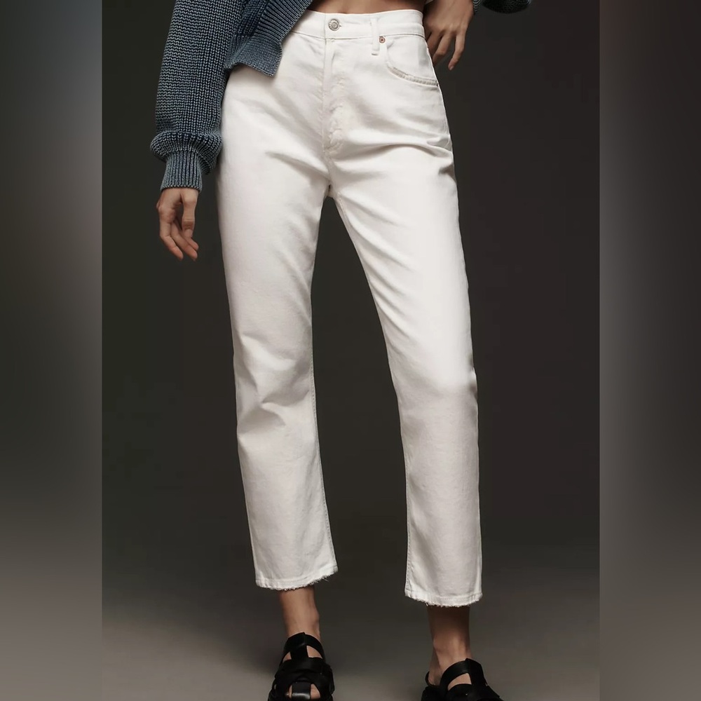 LIKE NEW AGOLDE White Cropped Jeans Size: 25